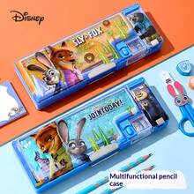 Disney Zootopia Quicksand Pencil Case, Large Capacity Student Stationery Box, Multifunctional Double-Layer Pencil Box - Single Piece - View 1