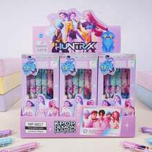 12pcs/Box Witch Hunting Team Erasable Pens, High-Quality Retractable 0.5mm Ballpoint Pens, Creative Student Stationery - Multicolor - View 8