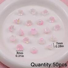 50颗彩色双色亚克力百合花珠，DIY首饰制作，工艺材料，友谊礼物，家居装饰，小饰品 - diy - 查看 17