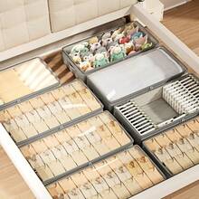 1pc Foldable Clothes Blanket Storage Bag, Large Capacity Waterproof Under-Bed Storage Bag, Transparent Top Cover, Dual-Zipper, Handles On Both Sides, Suitable For Under-Bed, Wardrobe, Cabinet Top Storage, Shoes, Clothes, Blankets, Super Large Storage Space, Essential Home Organization, Valentine's Day Gift, Easter Storage - Multicolor 1 - View 5