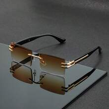 1 Pair Fashionable Frameless Glasses, Metal Frame, Elegant Design, Essential For People - Multicolor - View 9