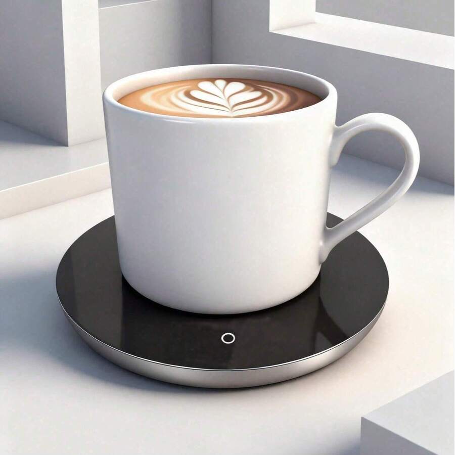 1pc 4-Inch USB Beverage Warmer - 55°C/131°F Constant Temperature Electric Cup Warmer, USB Powered Beverage Warmer For Coffee, Tea, Chocolate, Water, Portable Stylish Silver Design For Home, Office, Travel, Prevents Drink From Getting Cold, Ideal Gift + Includes 31-Country Electronic User Guide - Bạc - Xem 1