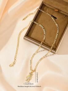 1pc Copper Inlaid Zirconia Cute Playful Swinging Limbs Bear Pendant Necklace, Suitable For Girls/Boys/Family/Friends, Multifunctional, Luxury, Party, Banquet, Holiday, Christmas, Thanksgiving, Halloween, Gift - Yellow Gold - View 6