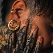 1PC Exaggerated Non-Piercing Ear Ring Fake Piercing Ear Bone Clips Stainless Steel Women Men Ear Cuff Earrings Jewelry - Star - View 4