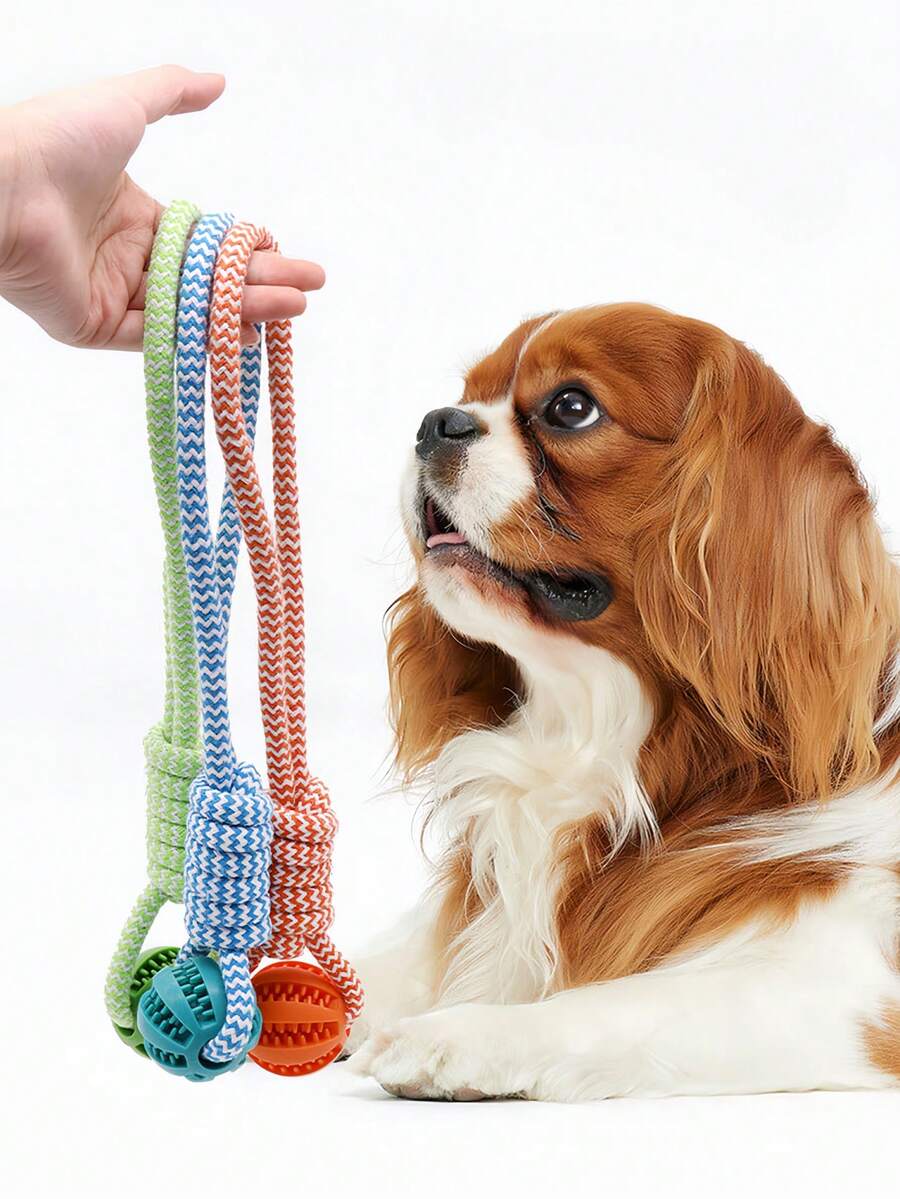 Interactive Slow Feeder Dog Toy, Puzzle Food Dispenser With Chewing Rope, Shake, Roll, Vibrate Game For Puppy Training, Intelligence Development, Suitable For Small, Medium, Large Dogs, Outdoor Activity And Dental Care