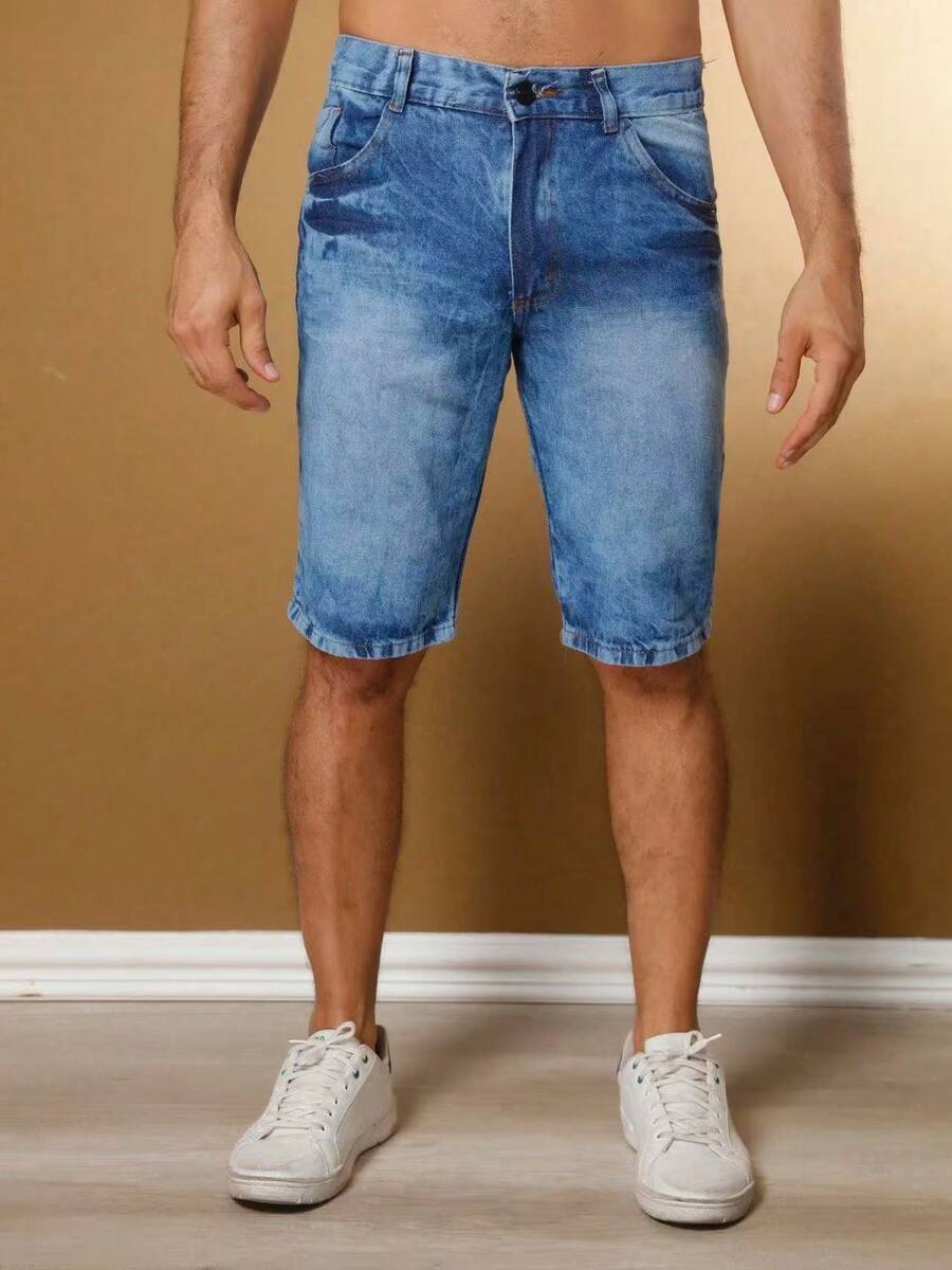 Men's Denim Bermuda Shorts, No Rips, Summer Fashion, 100% Premium Line, Spring And Summer - LAVAGEM JEANS 005 - View 1
