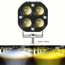 40W Square Clover LED Pods, Yellow & White Hi/Lo Beam, Waterproof Off-Road Lights For Cars Motorcycles SUVs UTVs - 1pcs Dual Color LED Pods, Hi/Lo Beam - View 13