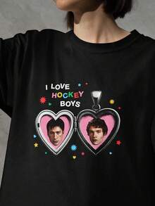 Heated Rivalry T-Shirt, I Love Hockey , Shane Hollander, Ilya Roza-3 (2) - màu đen - Xem 1