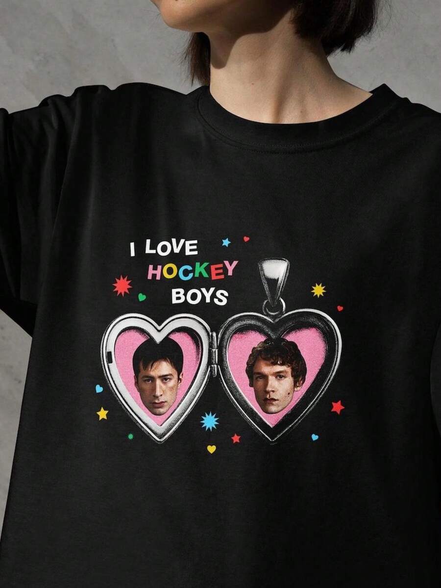 Heated Rivalry T-Shirt, I Love Hockey , Shane Hollander, Ilya Roza-3 (2) - màu đen - Xem 1