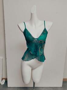 女士度假沙滩腰果印花时尚性感吊带背心 - 彩色 - 查看 1