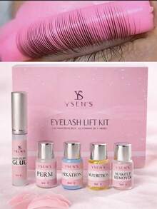 Kit de levantamiento de pestañas y cejas, herramientas profesionales, efectos duran de 6 a 8 semanas, apto para uso en salón y en casa - Rosa - Ver 9