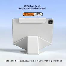 智慧翻蓋保護殼，相容 iPad A16 11代 2026 Air 11 M3 M4 M5 Pro 13 12.9 4代 5代 Mini A17 Pro，磁吸式 - 淺灰色 - 查看 7