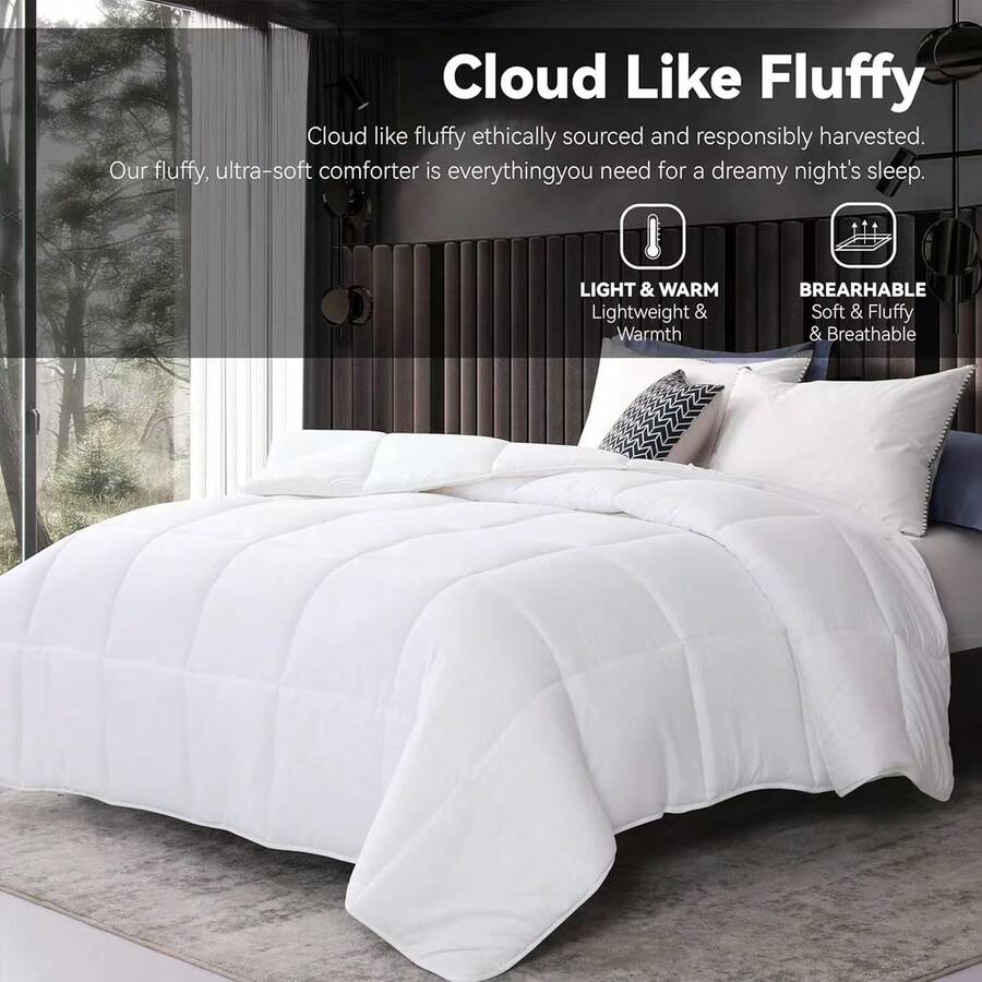 Advanced Quilted Quilt, Down Instead Of Bedding, Gift For Ladies/Men, White, Multiple Sizes Available, 2026 New Year Gift. - White - View 1