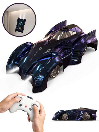 1pc Wall Climbing Remote Control Car, 360° Rotating Wall Climbing Toy With Dual Modes And Headlights, Rechargeable RC Stunt Car For Driving On Walls And Ceilings, Suitable For 3-12 Years Old Boys And Girls, Cool Birthday/Christmas Gift For Friends And Family