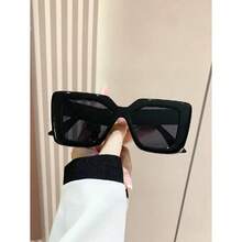 1pc Fashionable Unisex Oversized Y2k Fashion Glasses For Summer Beach Vintage Shades Accessories Beach Accessories Glasses Shadesy2kfestival - Đen 2 - Xem 2
