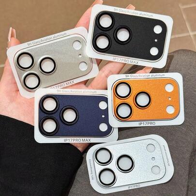 Compatible With IPhone 17 Pro Max Camera Lens Protector - [Not Easy To Break][Strong Adsorption][Case-Friendly] Metal Tempered Glass Rear Camera Screen Cover(Orange Silver Blue) Applicable To Daily Shield, Office, Home Daily Shield Office Home Phone Camera Cover Waterproof Shockproof Anti-Fall Scratch Resistant