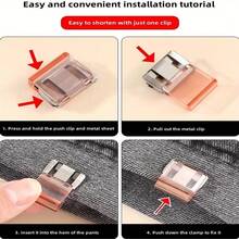 Invisible Pant Leg Shortening Clips, Non-Slip Pant Leg Fixers, No-Sew Hidden Pant Leg Closure Clips, Non-Slip Pant Leg Hanging Edge Clips