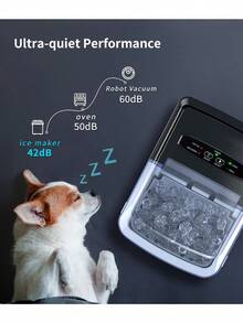 Máquina de Hielo, 9 Cubos Listos en 6 Minutos hasta 12kg por Día, Autolimpieza con Bolsas de hielo y Cuchara de Pie, Acero Inoxidable - por defecto - Ver 4