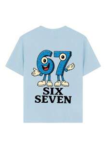 男童休闲印花圆领短袖T恤，夏季上衣 - 淺藍色 - 查看 8