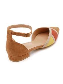 Escarpin-Derby Bicolore à Brides Croisées - Camel 9832 - View 4