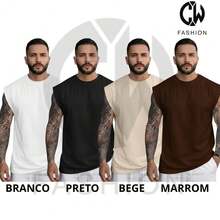Camiseta Regata Carnaval Oversized Masculina 100% Algodão Camisa Cavada Carnaval Lançamento - Preto - Visão 3