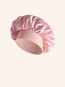 2pcs/1pc Silk Sleep Cap, Satin Hair Cap, Women Wide Brim High Elasticity Cap, Satin Sleep Cap, High-End Satin Hair Care Cap, Curly Hair Silk Headband - Multicolor - View 3