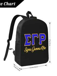 Sigma Gamma Rho Sorority  Functional Laptop Backpack - Padded Compartment For 15-Inch Devices - Black - View 5
