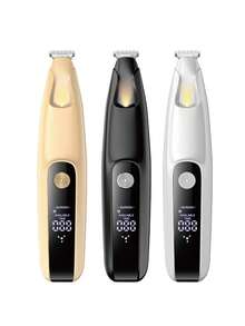 宠物微型精密修剪器，多功能宠物毛发修剪器，防水可充电剃毛器，带LED灯，适用于小型犬猫的爪子、眼睛、耳朵、脸部、臀部，50分贝静音剃毛 - 彩色 - 查看 8