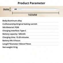 Universal Touch Stylus Pen Compatible With IPad, Apple Pencil, S, Am, Sun, G Series Phones, Redmi Phones, Galaxy Tab A9, A9+, S9FE, S9+, S8+, S7+, S7FE, S6lite, A7, A8, A7lite, And Other Android Devices. Supports Tilt And Charging. - Multicolor - View 8