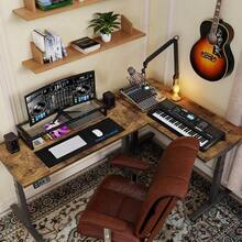 Soporte Elevador para Monitor Doble Organizador de Escritorio de Computadora de Vidrio Templado con Alfombrilla para Ratón para Laptop iMac TV Negro-147 - Cristal - Ver 3