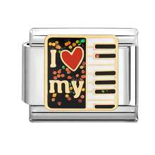 1件套模块化串珠手链DIY套装，饰有花朵、海洋、眼睛、月亮、心形元素，适合作为派对礼物/送给朋友/情侣的礼物，适用于圣诞节、新年、万圣节、情人节，设计精美，不锈钢材质。