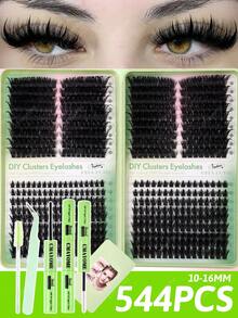 CMAYOME DIY 608/544 单根假睫毛胶水套装，可延长至 10-16 毫米，采用 0.07 毫米超轻单根人造睫毛混合制成。让您轻松打造 3D 自然眼妆。 - 青檸色 - 查看 2