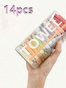 14pcs A Pack Of 14 Pieces Compressed Disposable Washcloths Travel Portable Facial Cleansing Towel Thickened Wet And Dry Dual-Use Travel Essentials Travel Accessories Compact And Portable Honeymoon Use Compressed Disposable Washcloths Travel Portable Facial Cleansing Towel Travel Holiday Essentials,Disposable Compressed Face Towel, Expanding To About 24cm*30cm When Exposed To Water. - 無模式 - 查看 7