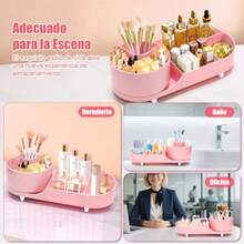 vanity tocadorOrganizador de  Gran Capacidad Organizador de Perfumes Giratorio de 360° Porta Brochas de  con 9 Compartimentos para Cosméticos Brochas Skincare Rosa - Rosa A - Ver 4