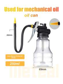 250ml Transparent Oil Bottle With Short/Long Nozzle, High Pressure Oiler, Oil Gun - A - View 12