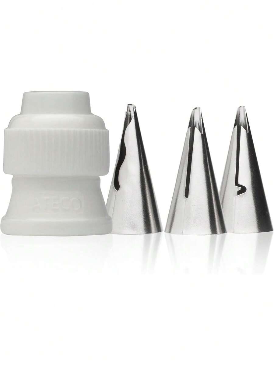 - Juego de 4 tubos de decoración de volantes, incluye puntas de acero inoxidable: 030, 040, 070 y un acoplador estándar,40808095 - Multicolor - Ver 1