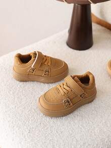 1双儿童/幼儿软底鞋，男童/女童运动跑步鞋 - 棕色 - 查看 3