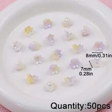 50颗彩色双色亚克力百合花珠，DIY首饰制作，工艺材料，友谊礼物，家居装饰，小饰品 - diy - 查看 14