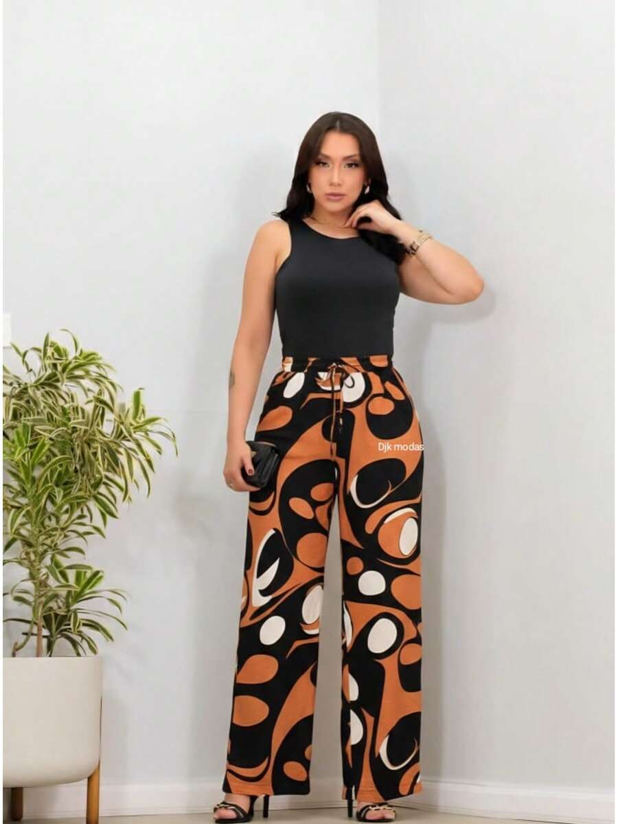 Duna Fabric Wide-Leg Pants - Vintage Tile - View 1