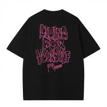 2026 Nueva Moda de Verano Camiseta de Algodón Puro para Hombre Impresa Casual Transpirable Cómoda Camiseta de Manga Corta para Hombre y Mujer - Negro - Ver 10
