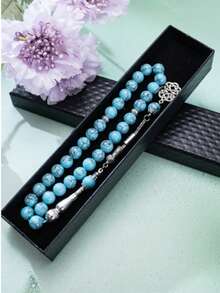 33 件高品质全新绿松石穆斯林祈祷珠，手工制作 Tasbih 10 毫米原创设计 - 彩色 - 查看 15