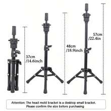 22 Inch Canvas Wig Head Stand, Wig Stand Tripod With Head, Mannequin Head For Wigs, Manikin Canvas Block Head Set Making Display - White - View 8