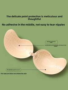 2/1 Pair Invisible Strapless Silicone Breast Petals: Sexy Silicone Nipple Covers, Suitable For Camisole Dresses, Wedding Gowns, Bikinis. Enhances Small Bust, Reveals Fuller Bust Shape. Invisible Mango Cup Bra Pasties - Multicolor - View 6