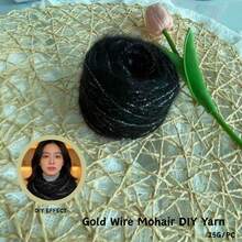 Gold Metallic Wire Mohair DIY Yarn, Soft & Warm Hand Knitting Yarn, Handmade Crafting Material - Suitable For Knitting And Crochet Enthusiasts