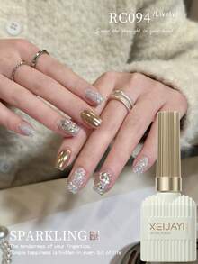 XEIJAYI 1支装 15ml 凝胶指甲油 - 持久光泽，高饱和度亮泽，坚固持久的美甲凝胶，适用于沙龙美甲 DIY，女士礼物 - 銀色 - 查看 5