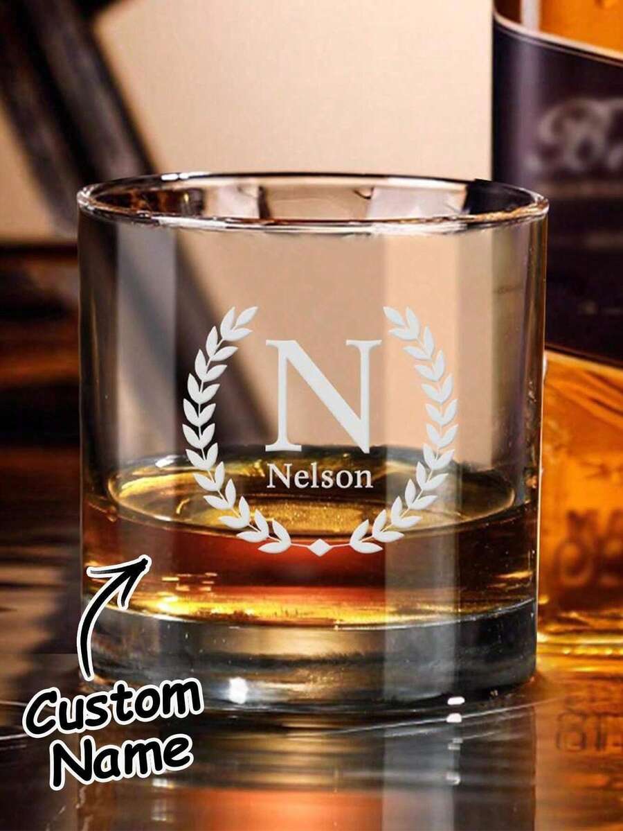 Customized Glass Cup, Customized Photo Whiskey Glass, Personalized Wine Glass, 300ml Whiskey Glass With Photo And Text, Customized Glass Cup With Photo And Text, Customized Gift, Personalized Whiskey Glass With Photo And Text, Unique Birthday Gift, Photo Souvenir, Fun Birthday Gift, Glass With Photo, Suitable For Graduation, Wedding, Housewarming, Creating Cozy Atmosphere, Autumn Home Decor, Creating Mysterious Atmosphere, Souvenir - Multicolor - View 1
