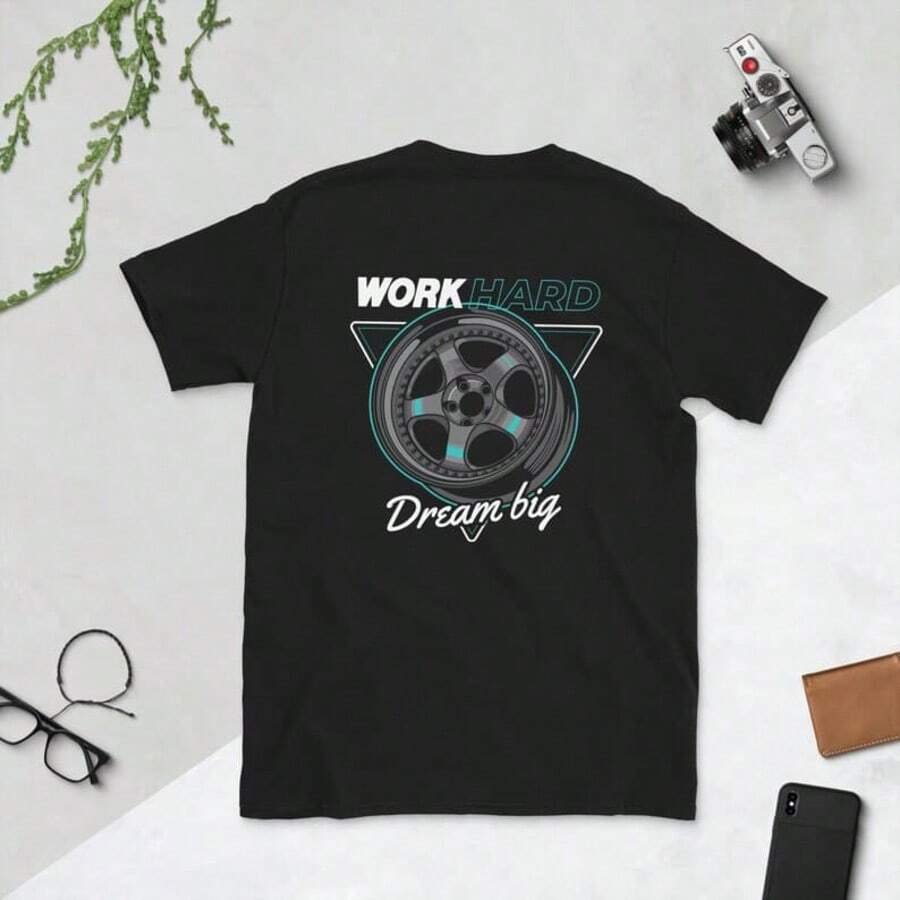 Work Hard Dream Big T-Shirt - 黑色 - 查看 1