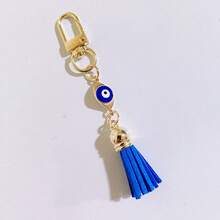 1pc Evil Eye Keychain, Blue Eye Tassel Pendant Bag Charm Wallet Accessory, Party Favor Gift - Royal Blue - View 7