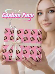 1pc Customized Gift Wrapping Paper, Personalized Packaging Paper With Patterns And Text, Christmas Wrapping Paper, Fun Christmas Customized Gift, Party Packaging Paper, Holiday Wrapping Paper, Christmas Gift, Santa Claus, Santa Hat, 42*60cm, For His/Her Gift - Birthday Hat Styles - View 6