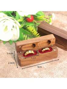 1PC, Personalized Custom Ring Box, Wooden Ring Box With Name, Engraved Wedding Ring Box, Double Ring Box, Flower Girl Ring Box, Engagement Ring Box Gift, Anniversary Gift - Multicolor - View 2